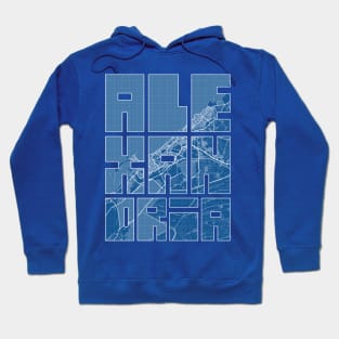 Alexandria, Egypt City Map Typography - Blueprint Hoodie